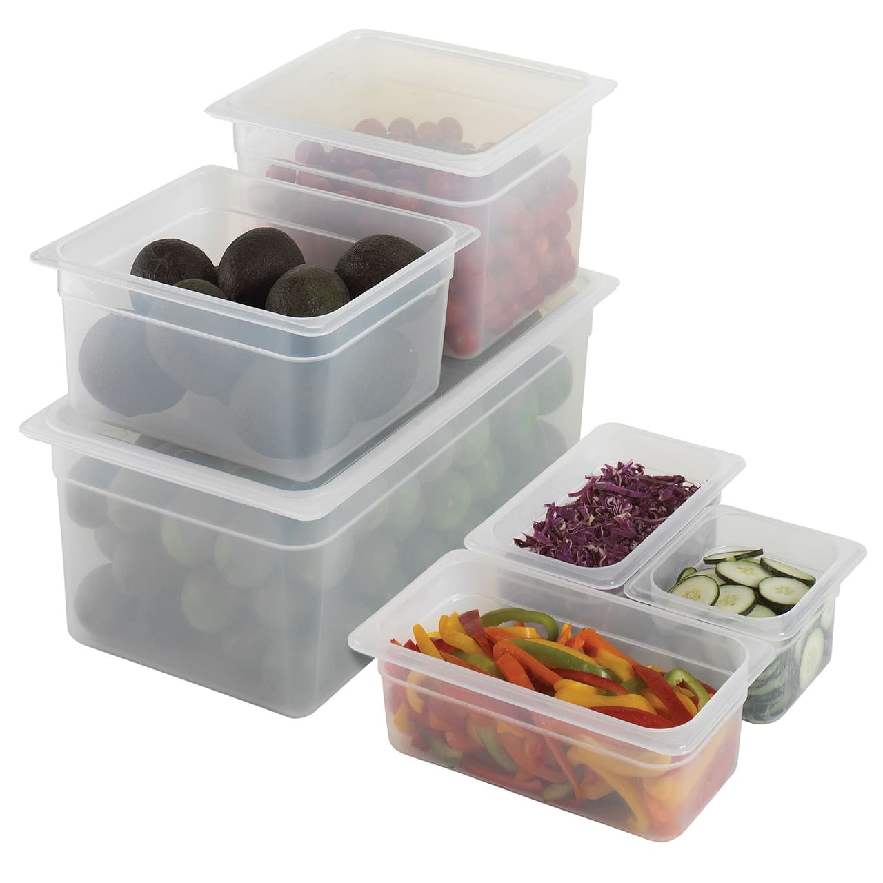 (6 Stück) CAMBRO | CAMWEAR® -  Polypropylen GN 1/2 Behälter - milchig - Tiefe: 150mm