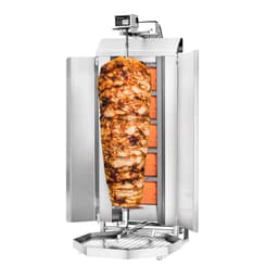 Gril na gyros/kebab - 5 hořáků - max. 80 kg - vč. ochranného plechu a křídlových dvířek