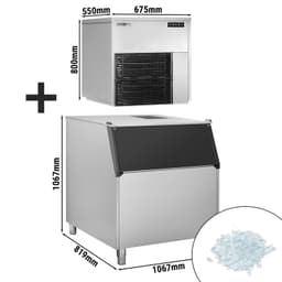 Stroj na ledové vločky - 565 kg / 24h - vč. zásobníku na led