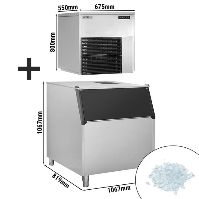 Stroj na ledové vločky - 565 kg / 24h - vč. zásobníku na led