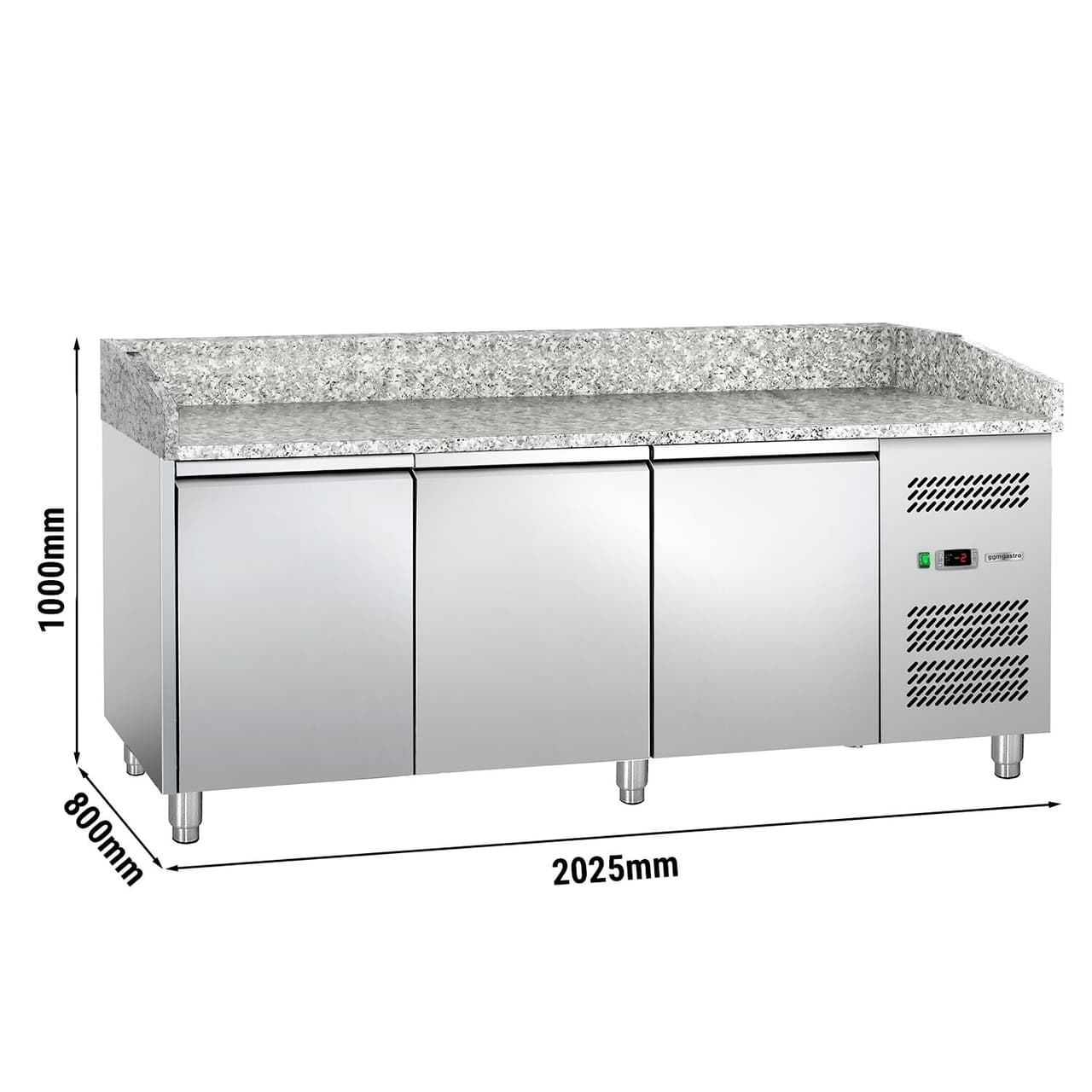 Pizzakühltisch ECO - 2000x800mm - mit 3 Türen