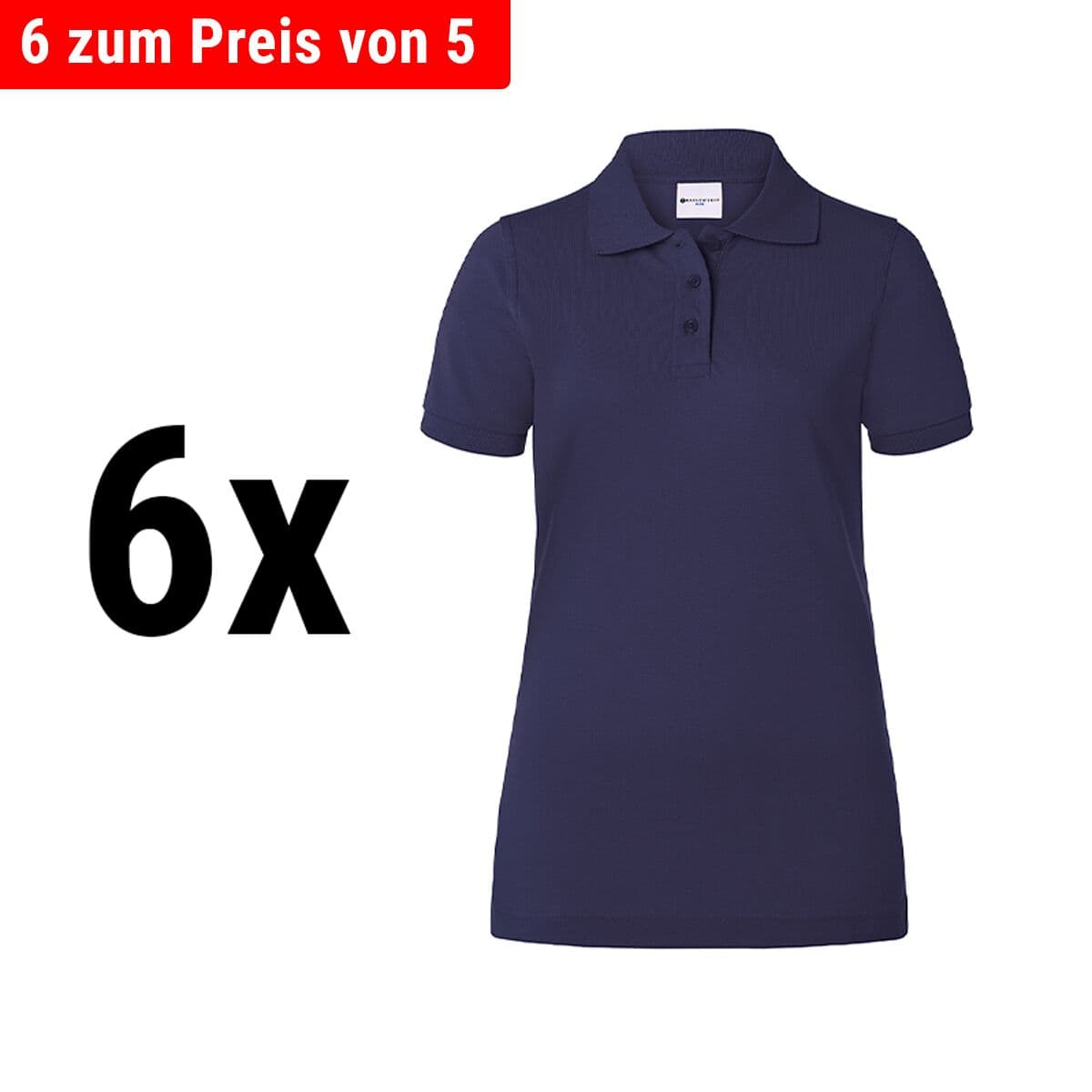 (6 pieces) Karlowsky - Ladies Workwear Poloshirt Basic - Navy - Size: 2XL