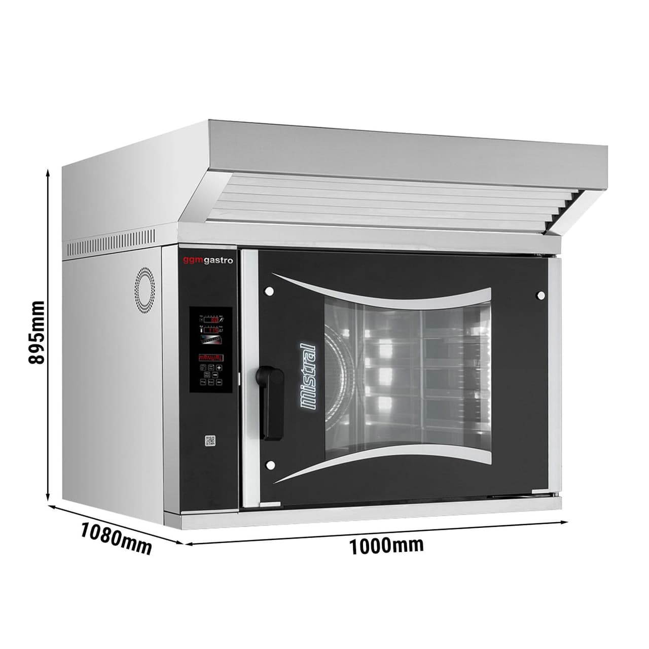 Bakery Electric Convection Oven - Digital - 6x EN 60x40 - incl. bonnet, motor, condenser