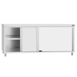 Stainless steel work cabinet ECO - 2000x600mm - with sliding door