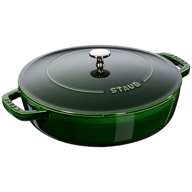 STAUB | BRAISERS - Pečicí hrnec s kapkovitou strukturou Chistera - 280 mm - litina - bazalkově zelený