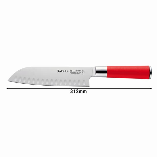 F. DICK | Red Spirit - Santoku - mit Kullenschliff - Klinge: 180mm