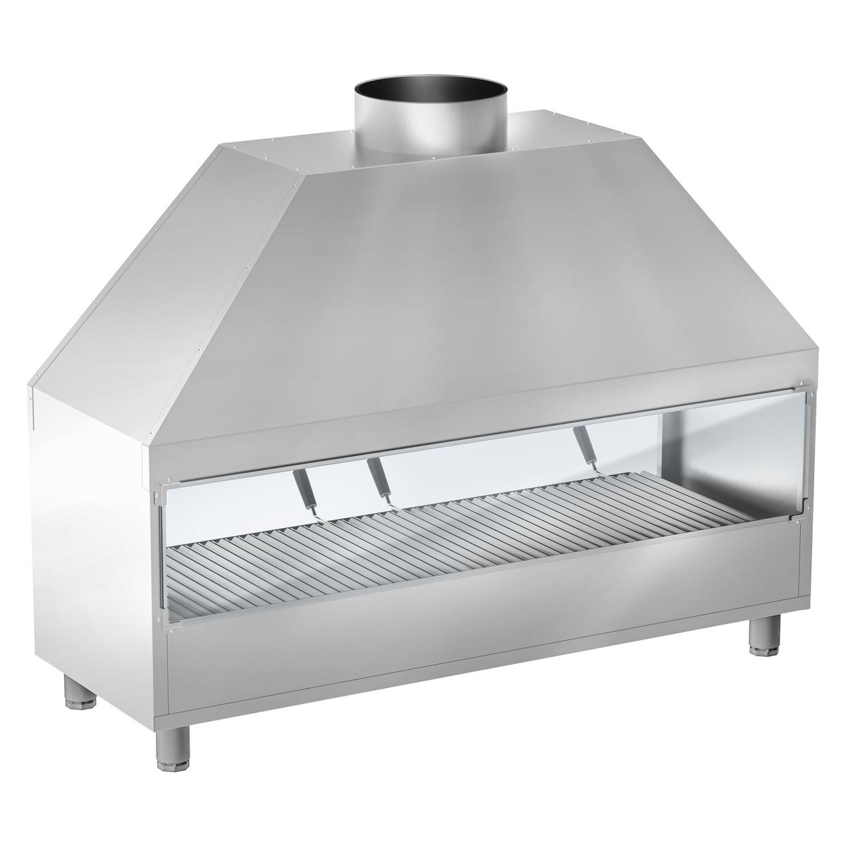 Stainless steel charcoal barbecue - 2.0 m