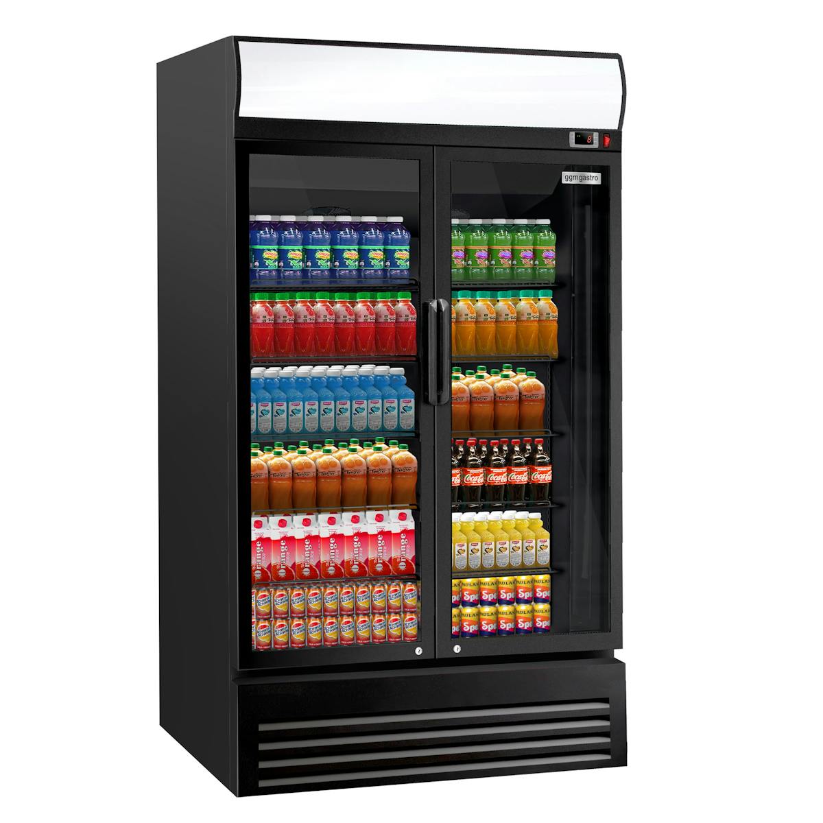 Lednice na nápoje černá - 880L - se 2 skleněnými dveřmi