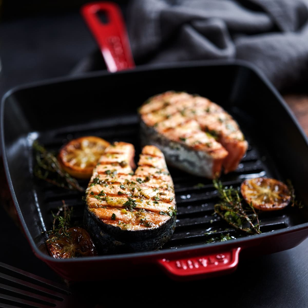 STAUB | GRILL PANS - Americký grill - 260x260mm - litina - třešňově červený