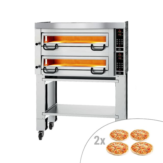 Elektrická pizza pec Power - 4+4 Ø 34 cm - vč. digestoře, podstavce & setu koleček