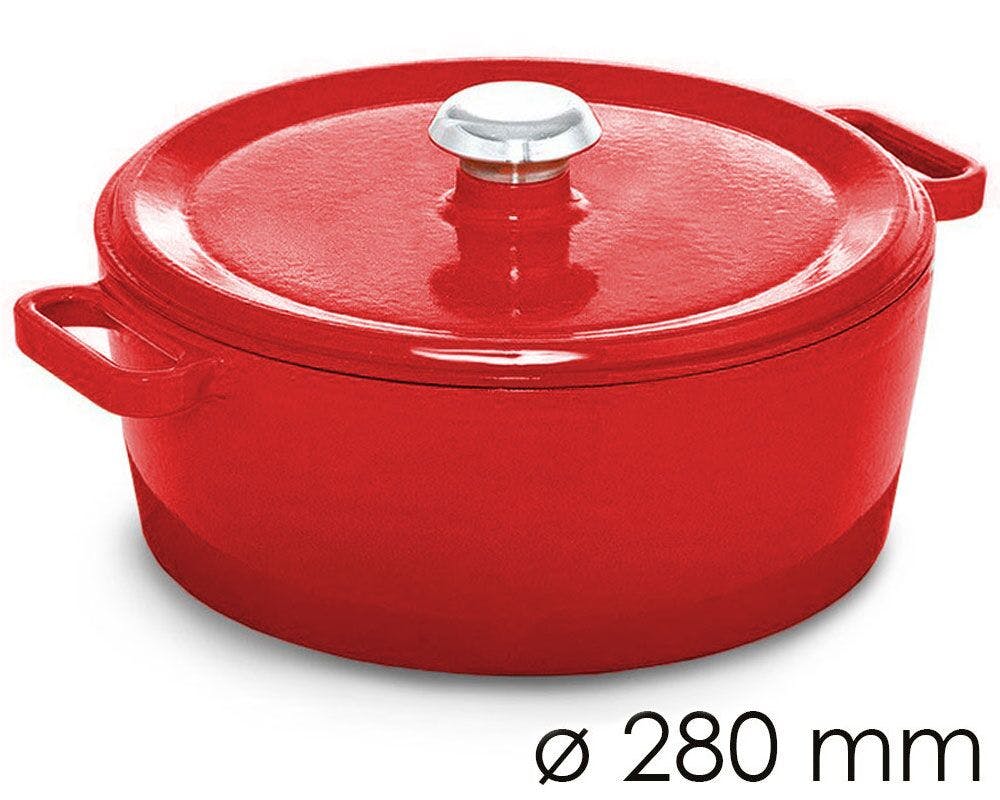 Litinový hrnec - Ø 280 mm - červený
