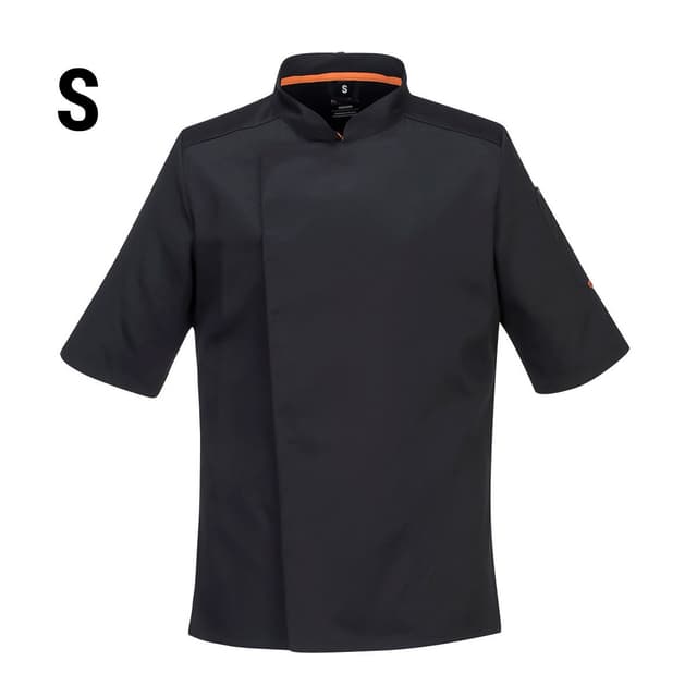 Short Sleeve MeshAir Pro Chef's Jacket - Black - Size: S	