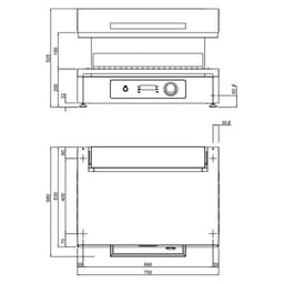 Electric pita oven/ salamander - 6 kW - 220 Volt - Electronic control