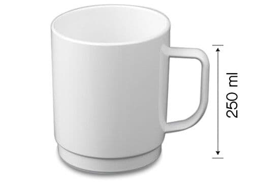 Polycarbonat Tee-/Kaffeetasse, weiss - 250 ml