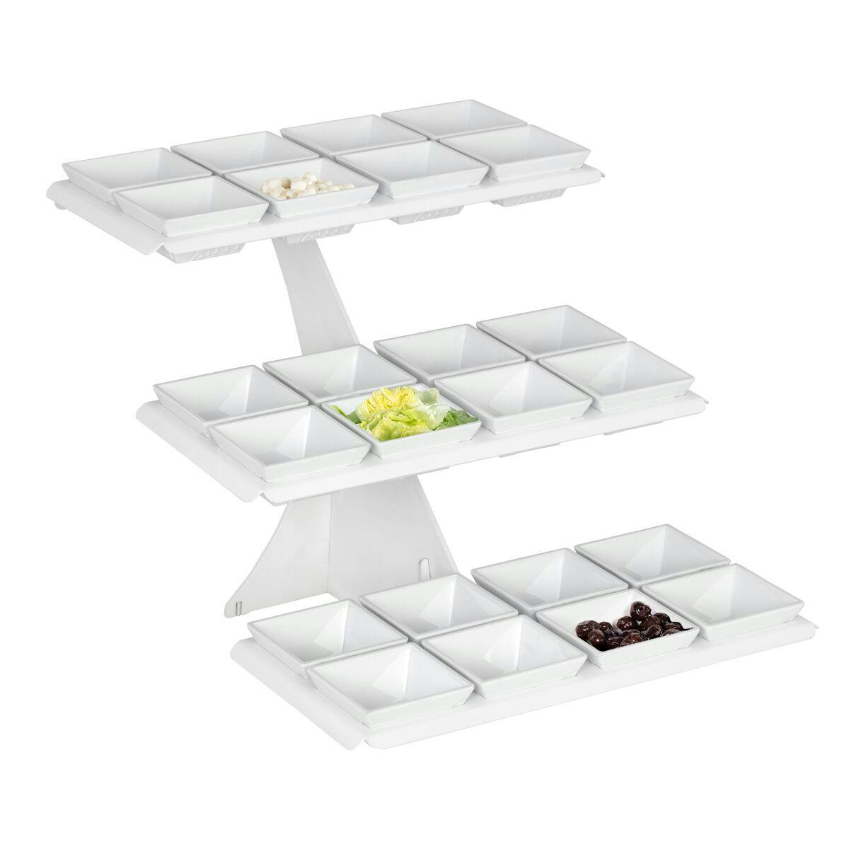 Etagerie / buffet stand - incl. 24 melamine bowls - square