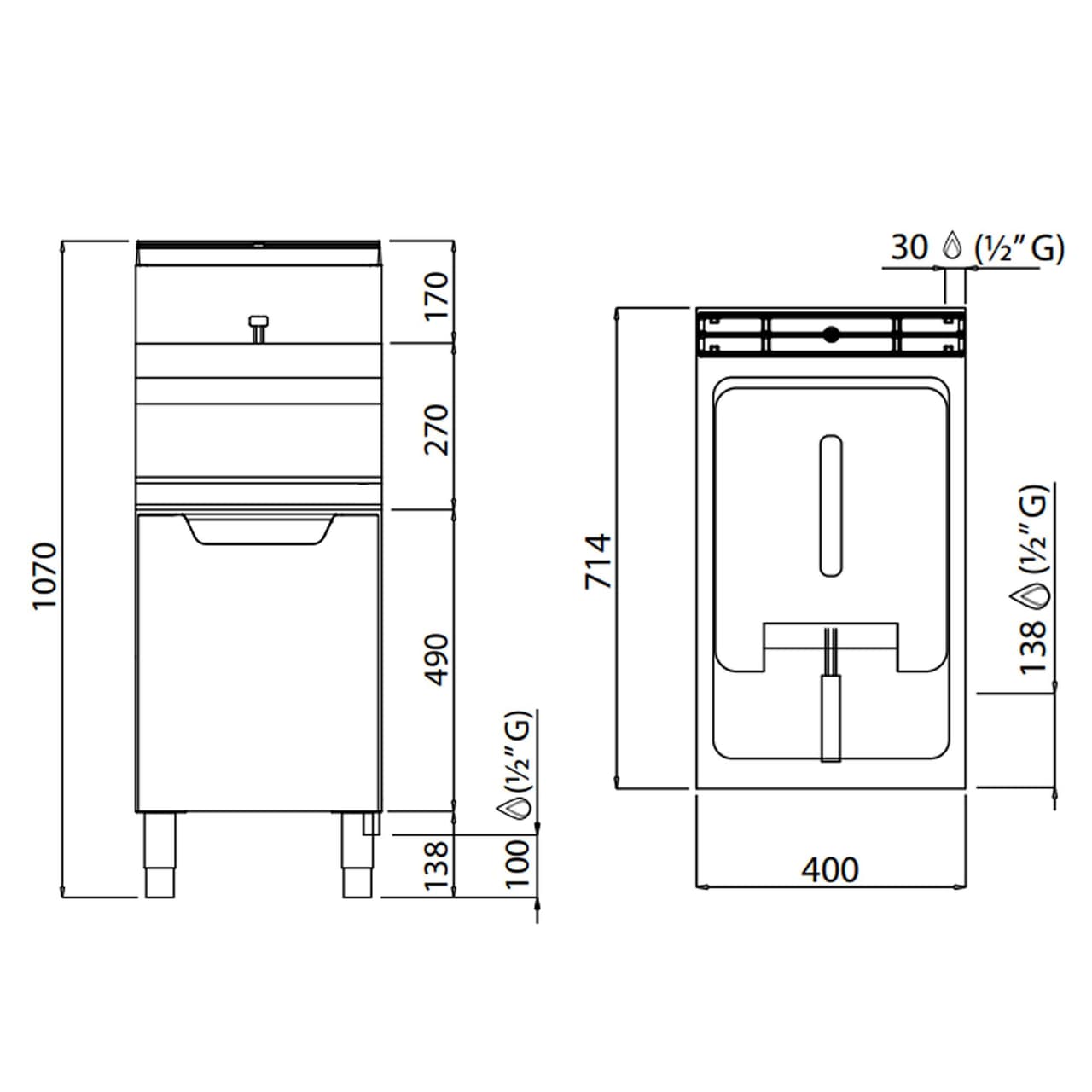 Plynová fritéza 20L (16,5 kW)