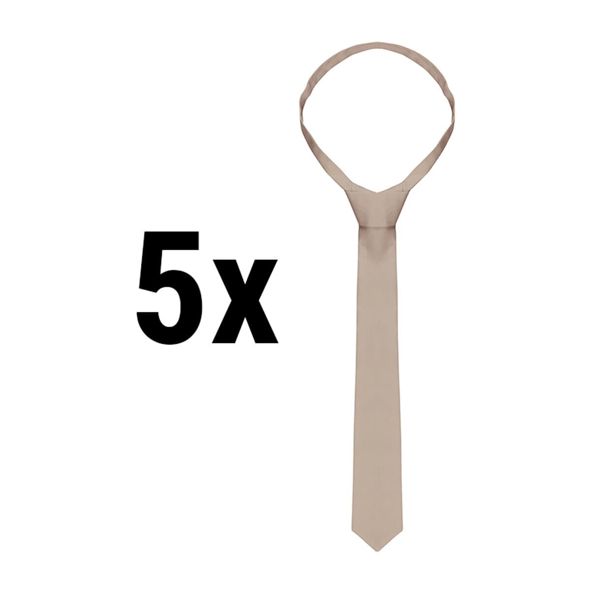 (5 pieces) KARLOWSKY Tie - 148 x 6.5 cm - Sand