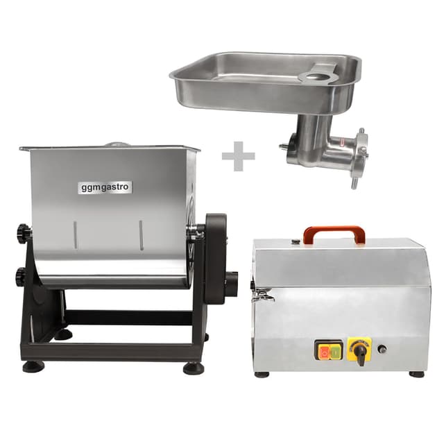 Electric meat mixer - 28 liters - 25 kg - 1.2 kW - incl. meat grinder - 450-480 kg/h