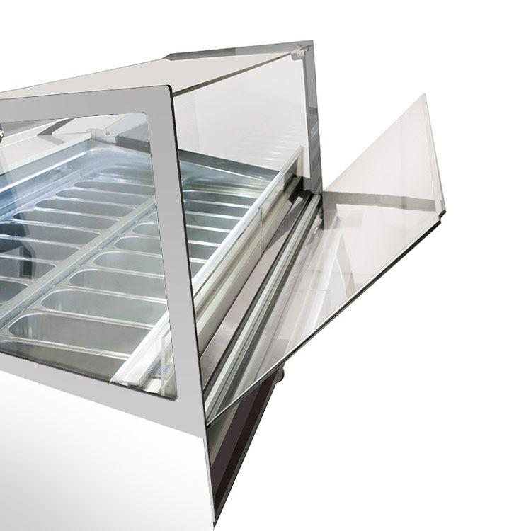 Ice cream counter IVY - 1560mm - Air circulation - for 16x 5 liter containers - White