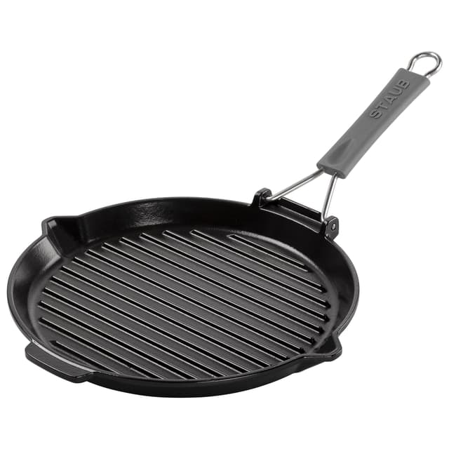 STAUB | GRILL PANS - Grilovací pánev s výlevkou - Ø 280 mm - litina - černá