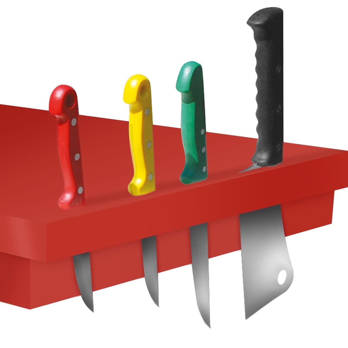 Knife holder for cutting plates - 800mm - Red