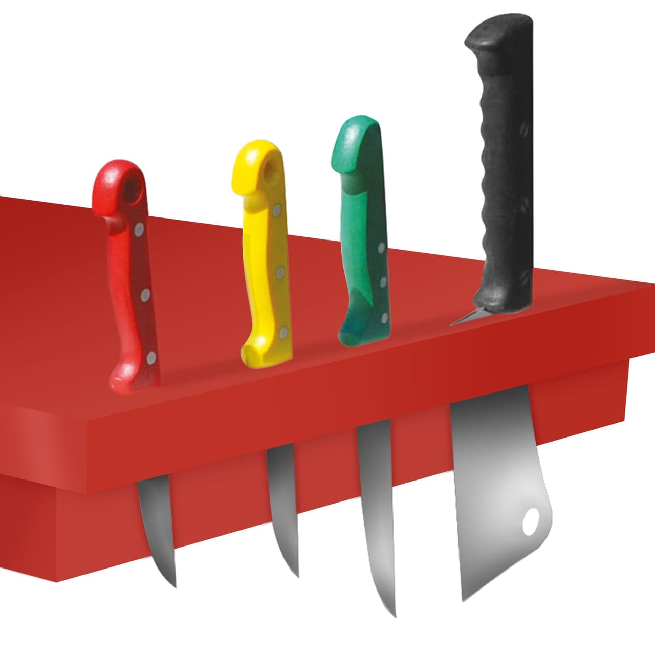 Knife holder for cutting plates - 600mm - Red