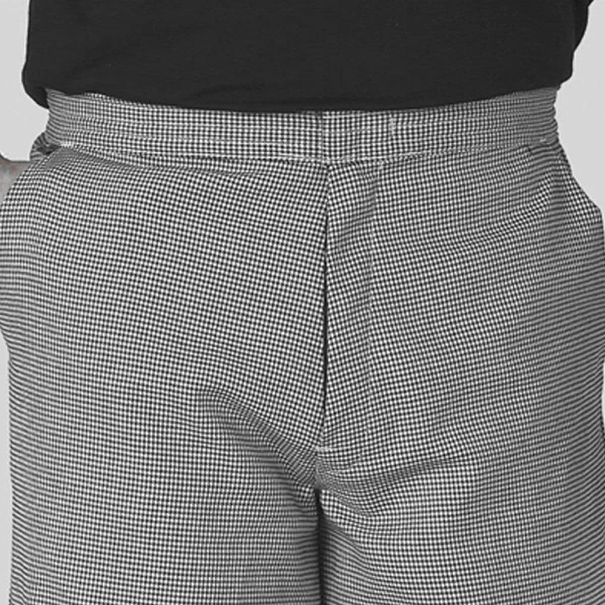 Unisex Chef's Trousers - Black / White - Size: XS	