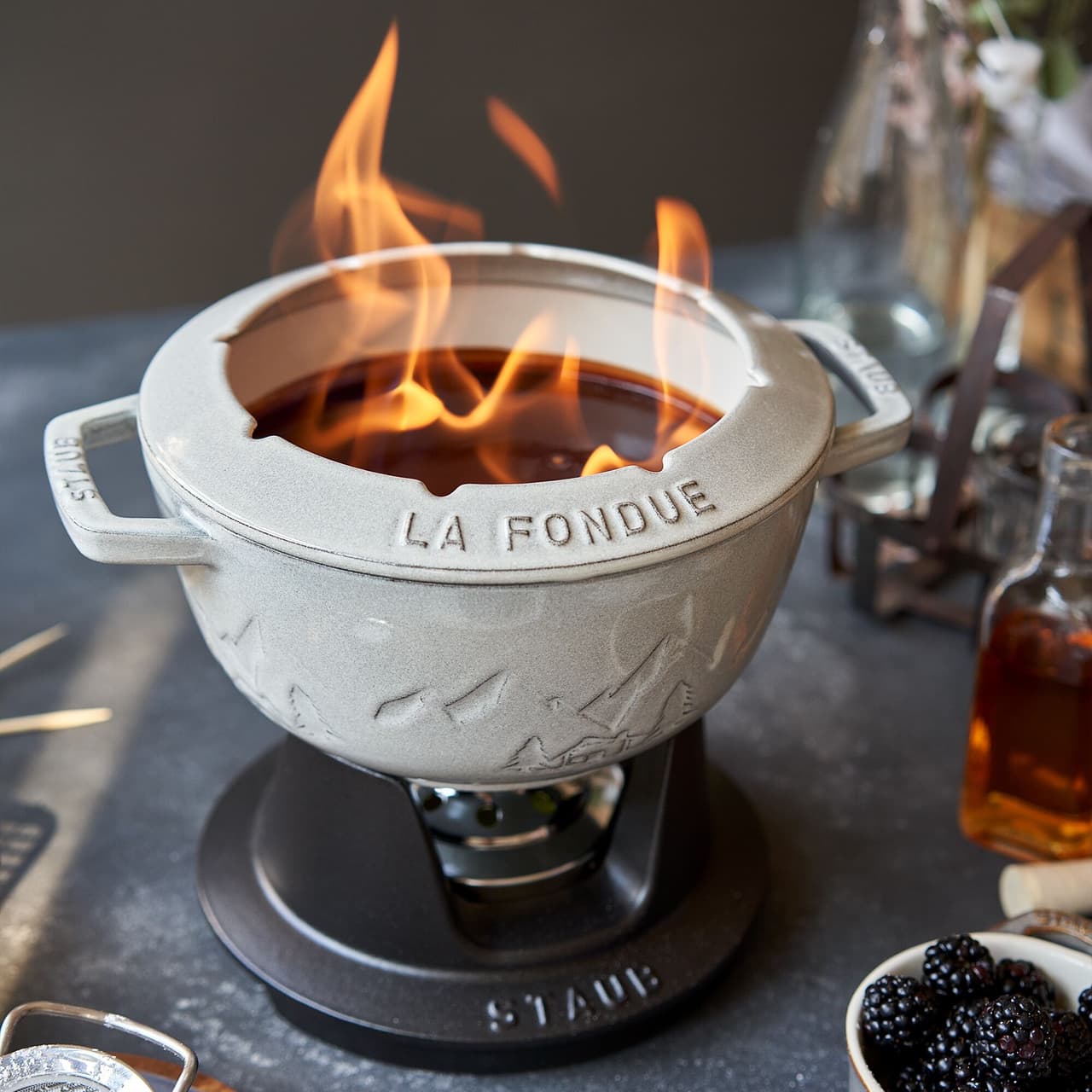 STAUB | SPECIALITY - Sada na fondue - Ø 200 mm - litina - bílý lanýž