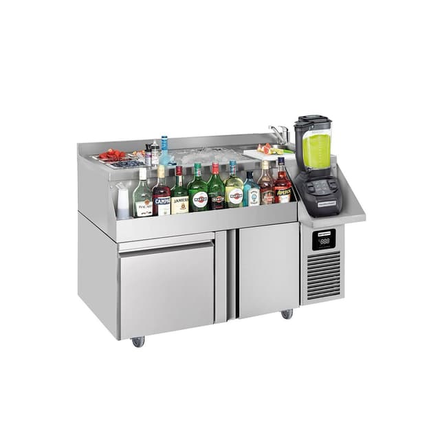 Bar & beverage cooling table - 1200x600mm - 150 litres - with 1 door, 1 drawer 1/1 & shelves