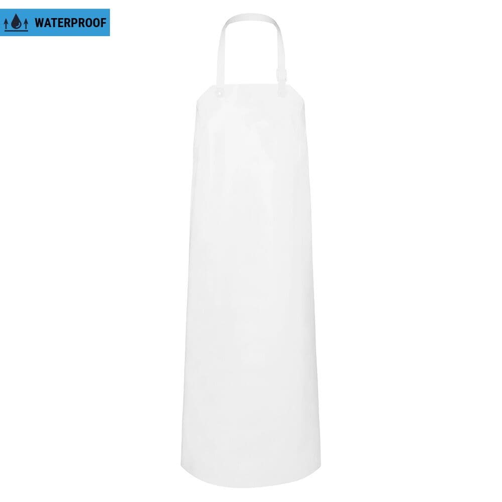 (6 pieces) Karlowsky - Waterproof PU Bib Apron - White