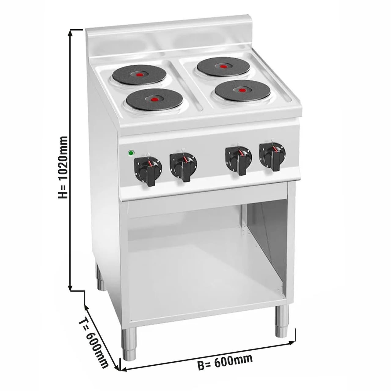 Elektrický sporák 4 plotýnka kulatá (8 kW)