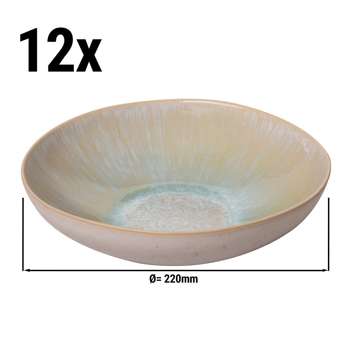 (12 pieces) LIGHT BLUE SEA - Deep plate - Ø 22 cm - Blue