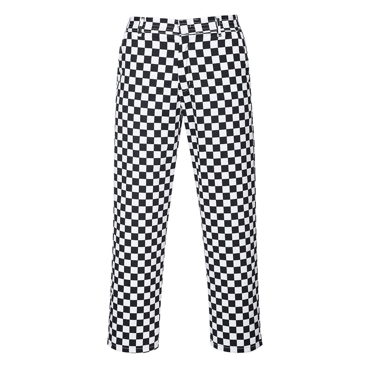 Unisex Chef's Trousers - Black / White - Size: S	