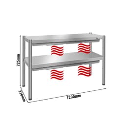 Tepelný most PREMIUM - 1200x370mm - se 2 policemi - výška: 725mm