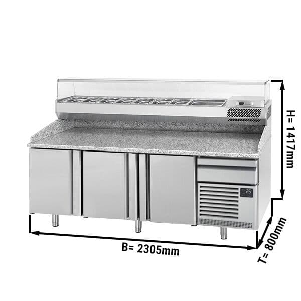 Chladicí stůl na pizzu (EN) - se 3 dveřmi