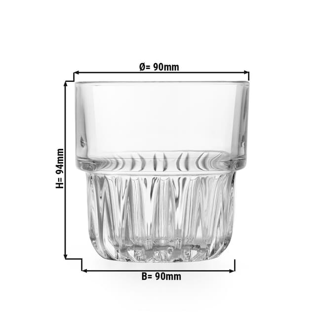 (12 Kusů) Univerzální sklenice na pití - TOKIO - 355 ml - transparentní