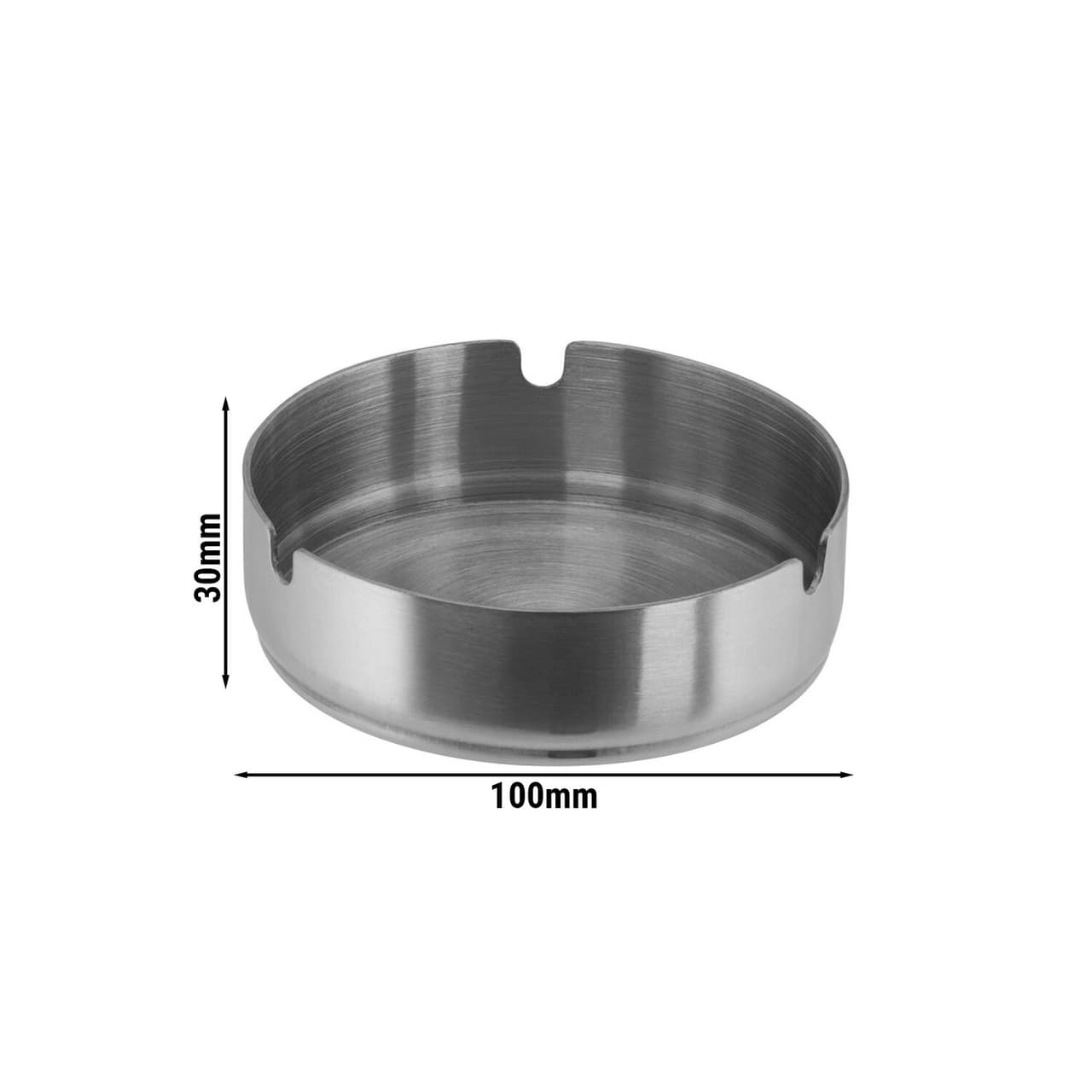 (6 Stück) Aschenbecher - Ø 100mm - Edelstahl