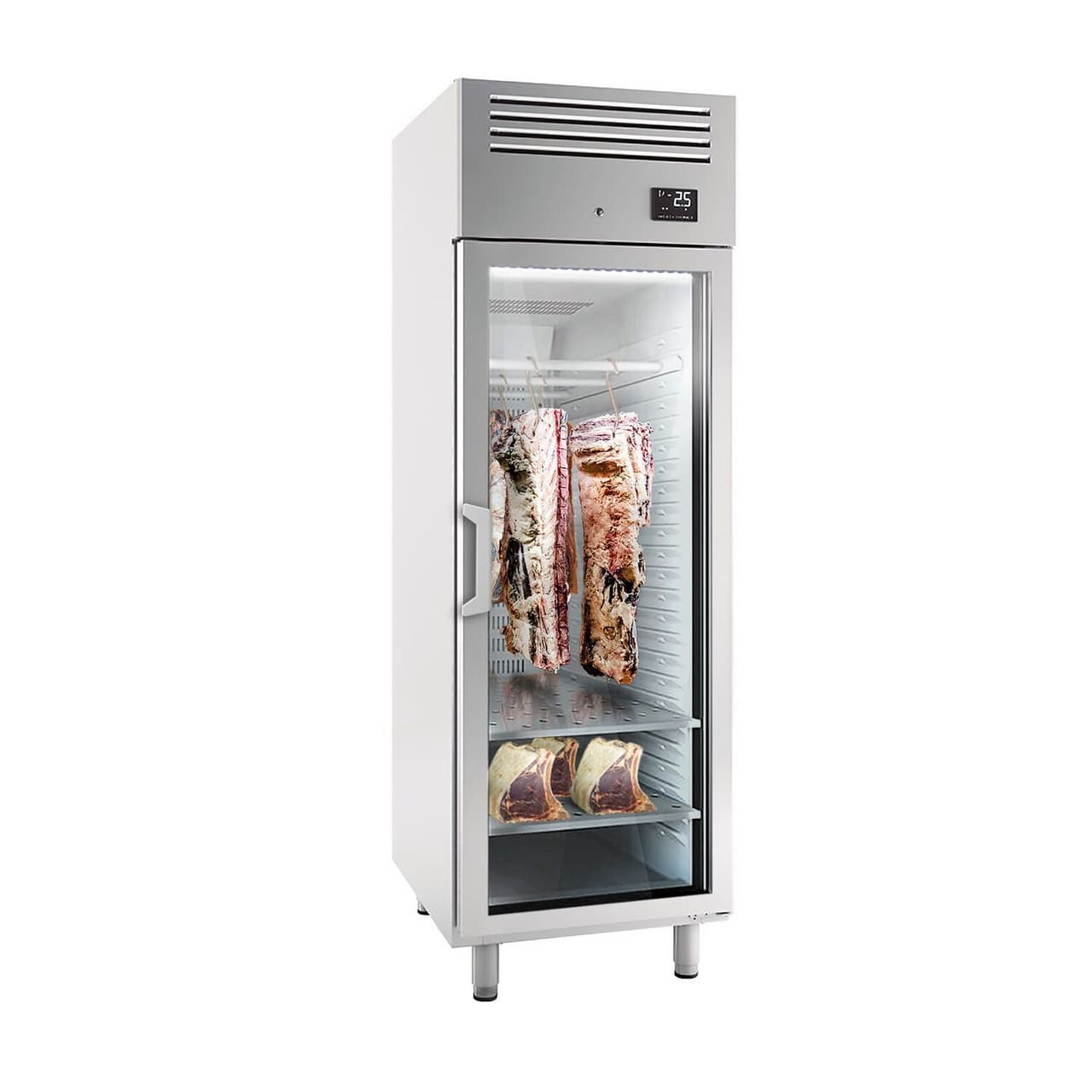 Dry Aging Meat Maturing Cabinet 0.68 m - with 1 glass door - stainless steel	