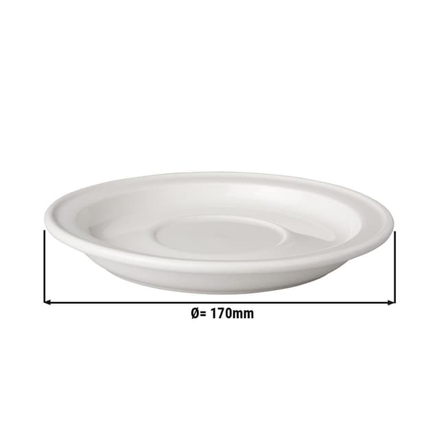 (6 pieces) BUDGETLINE - Saucer Mammoet - Ø 17 cm - White