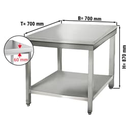 Edelstahl Arbeitstisch ECO - 700x700mm - mit Grundboden ohne Aufkantung