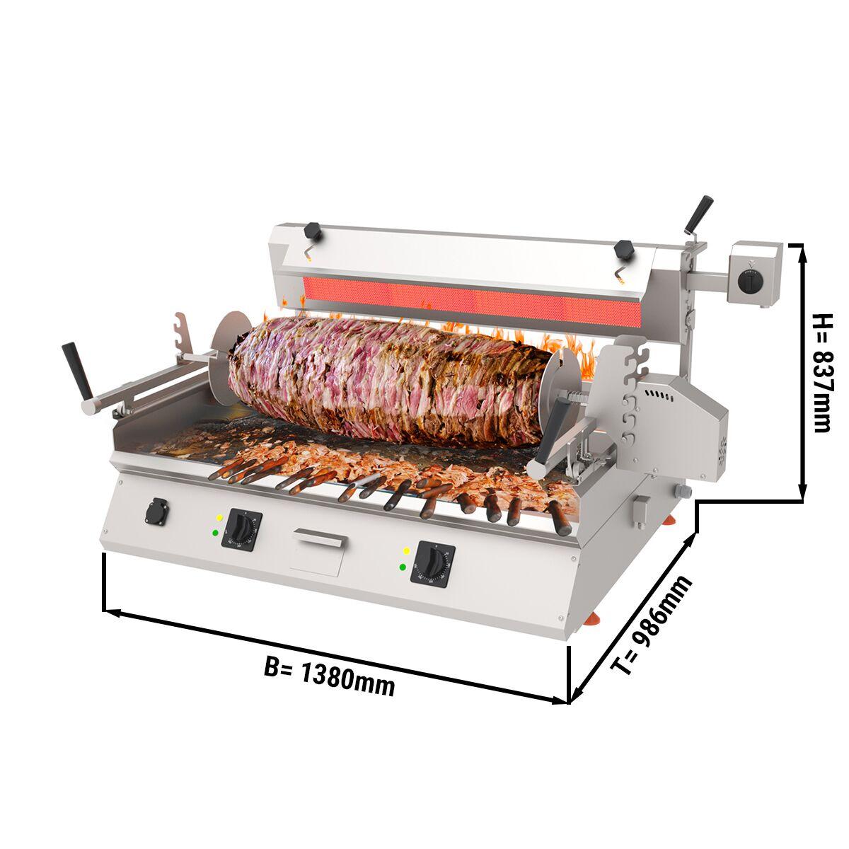 Cag Kebab machine - 9,8kW - horizontal - table-top unit