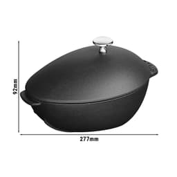 STAUB | SPECIALITY - Hrnec mušle - oválný - 250 mm - litina - černý