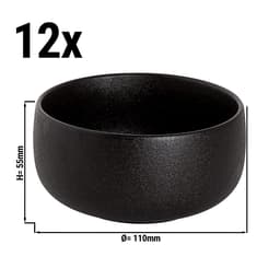 (12 pieces) UNIVERSE - Bowl Maastricht - 45 cl - Ø 11 cm - Black	