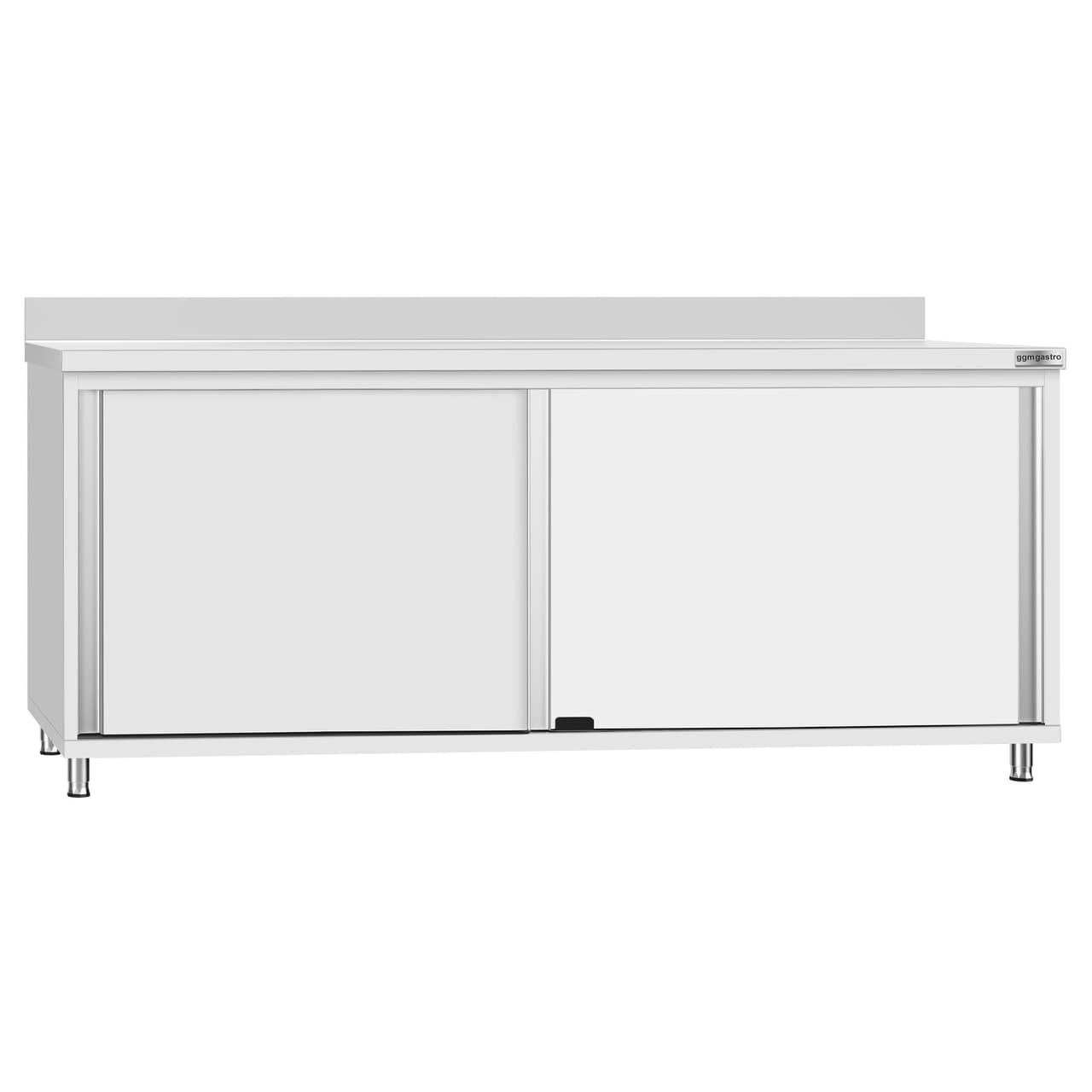 Stainless steel work cabinet ECO - 2000x700mm - with sliding door and backsplash