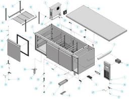 Pekárenský chladicí stůl (EN) - se 3 dveřmi