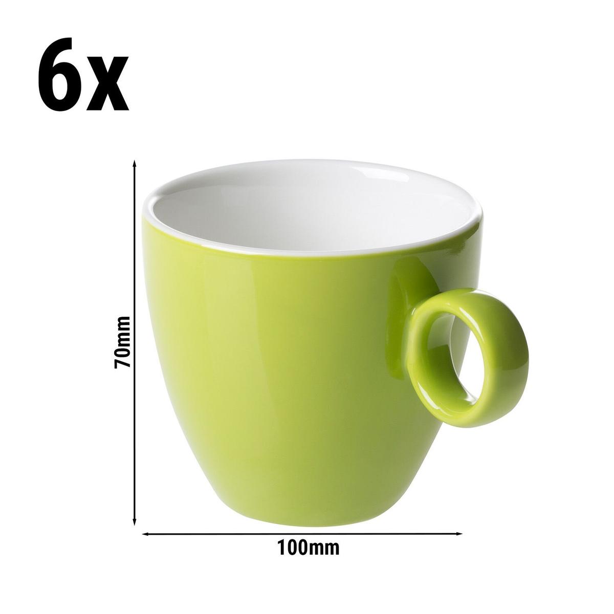 (6 Kusů) BART COLOUR CAFE - Kávový šálek - 170ml - limetkový