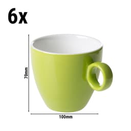 (6 Kusů) BART COLOUR CAFE - Kávový šálek - 170ml - limetkový