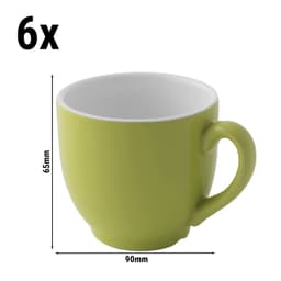 (6 Kusů) COLORS - Kávový šálek - 140ml - limetkový