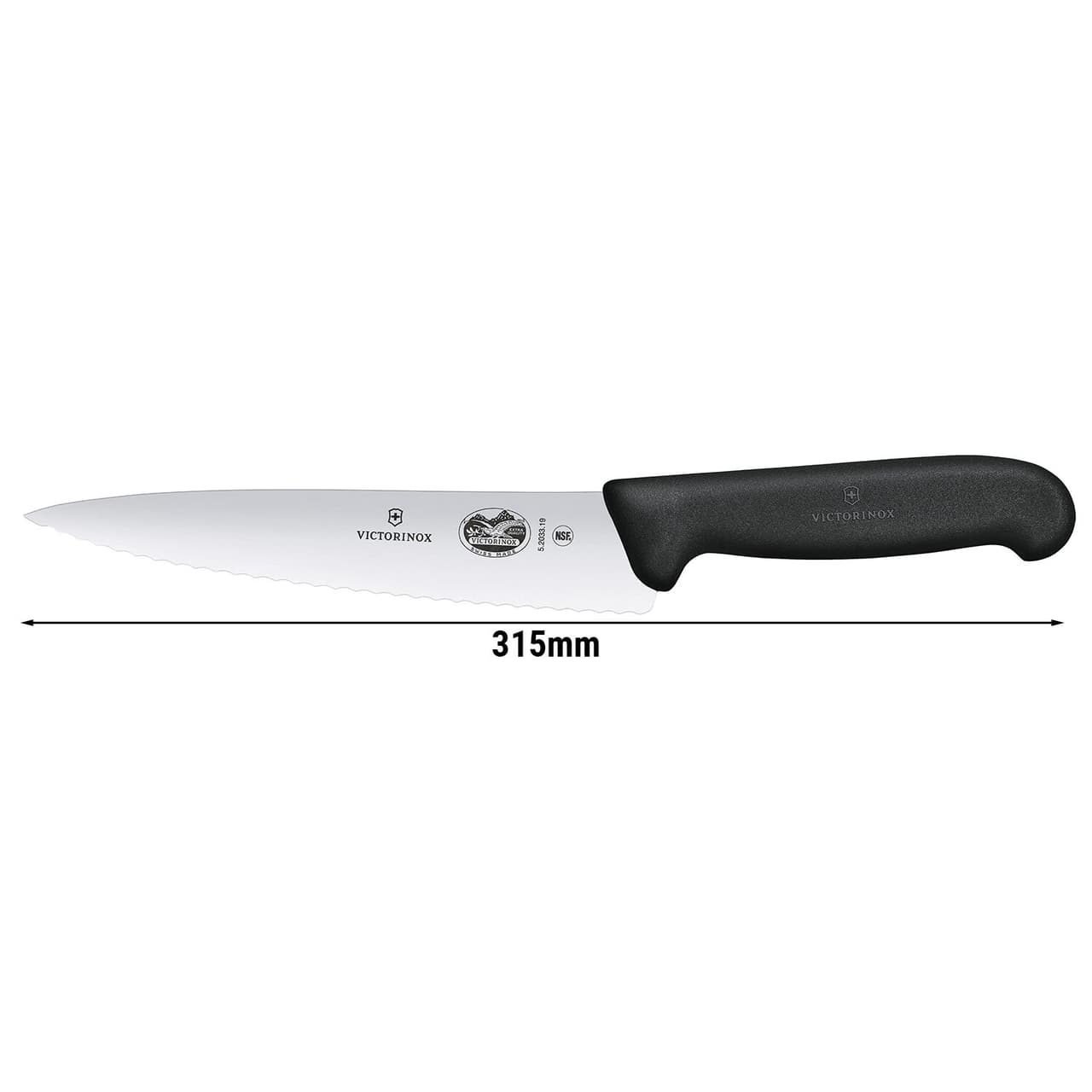 VICTORINOX | FIBROX - Kochmesser mit Wellenschliff - Klinge: 190mm