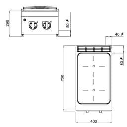 Infrarotherd - 6,4 kW - 2 Kochfelder